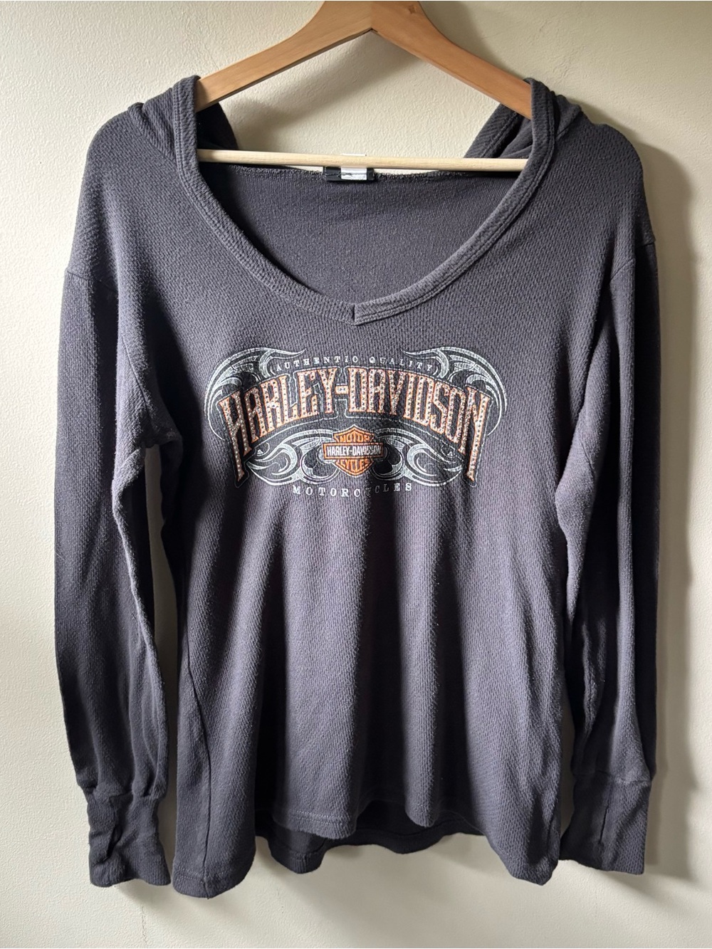 Harley-Davidson Hooded Long Sleeve with Rhinestone Logo